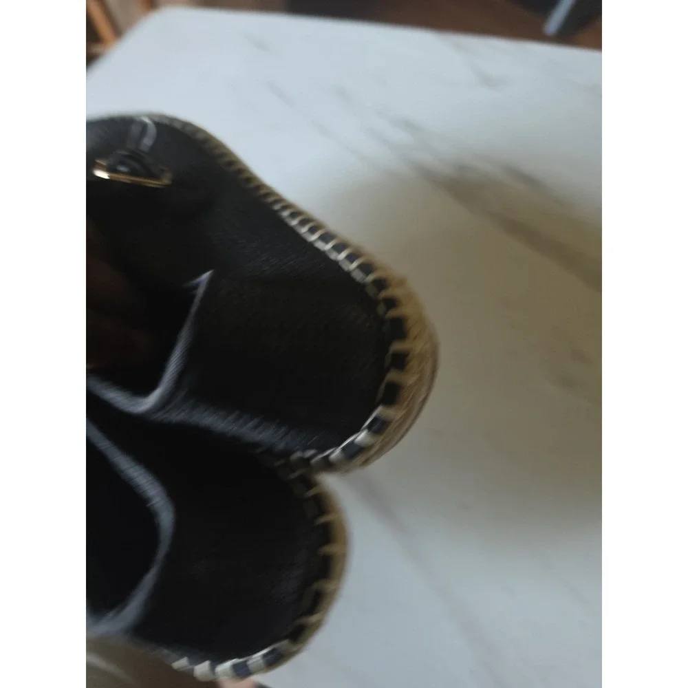 Free Assembly Mary Jane Olefin Espadrilles, Black/Natural Jute, Sz 7 NWT